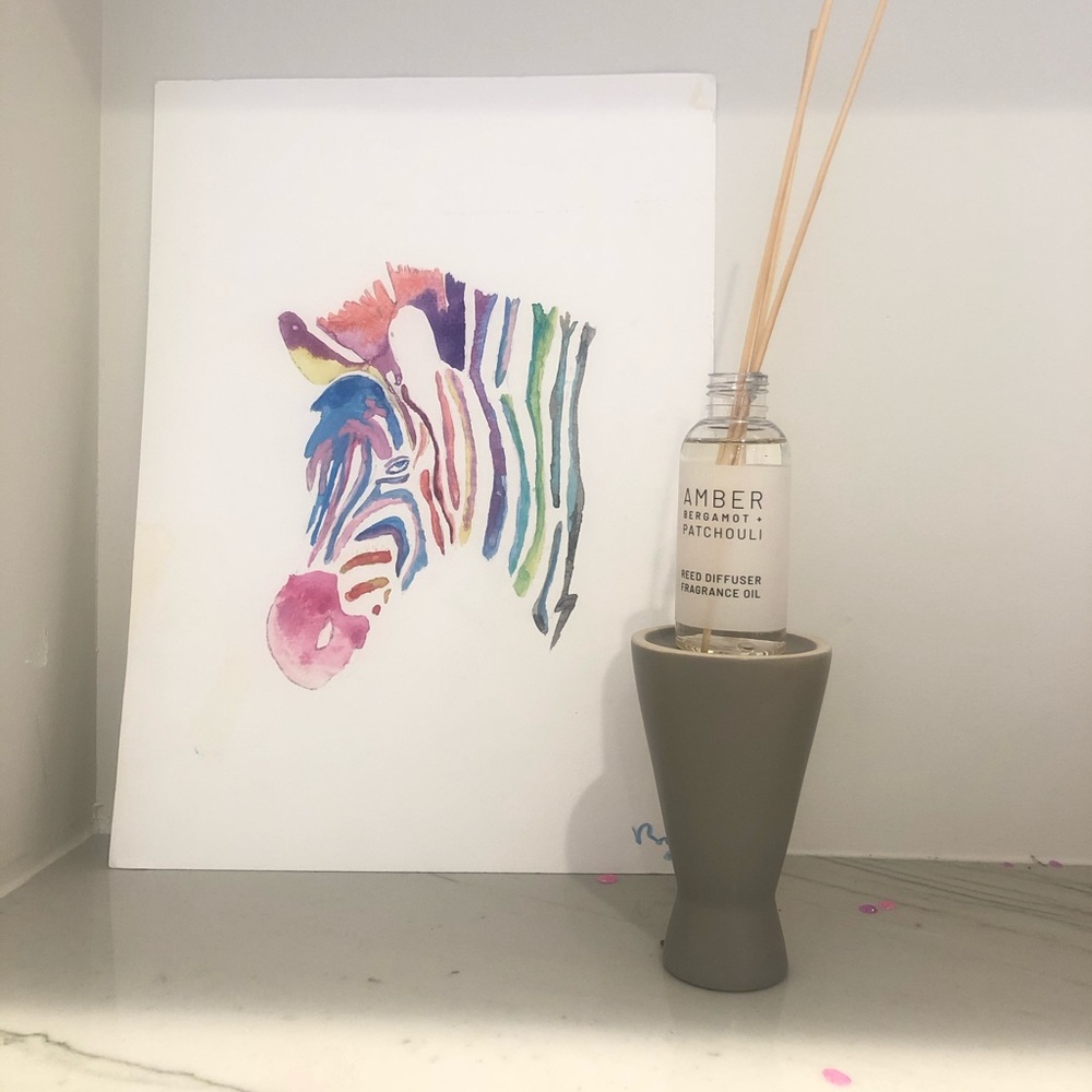 Homemade water color zebra.